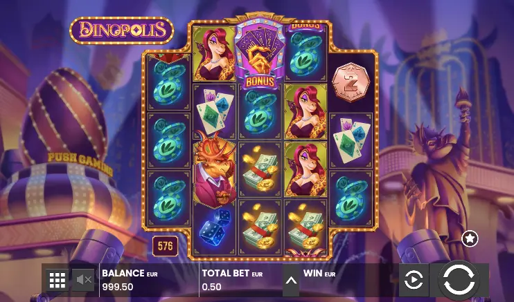 Бонусні функції ігрового автомата Dinopolis